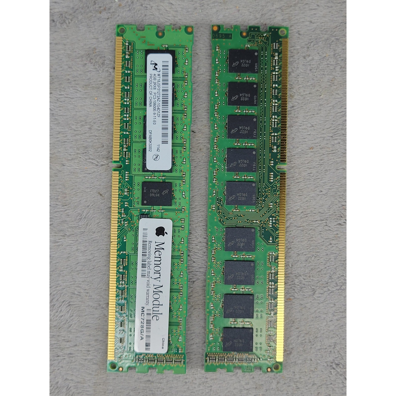 Apple 4GB DDR3 PC3-10600E RAM Memory Module MC728G/A MT18JSF51272AZ-1G4D1ZF
