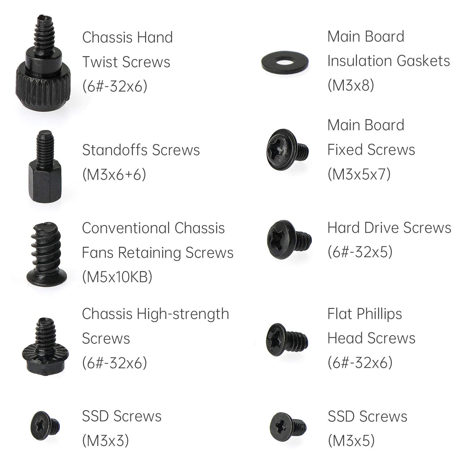 400Pcs Computer Screws Standoffs Kit SSD Screw for Universal Motherboard PC Comp
