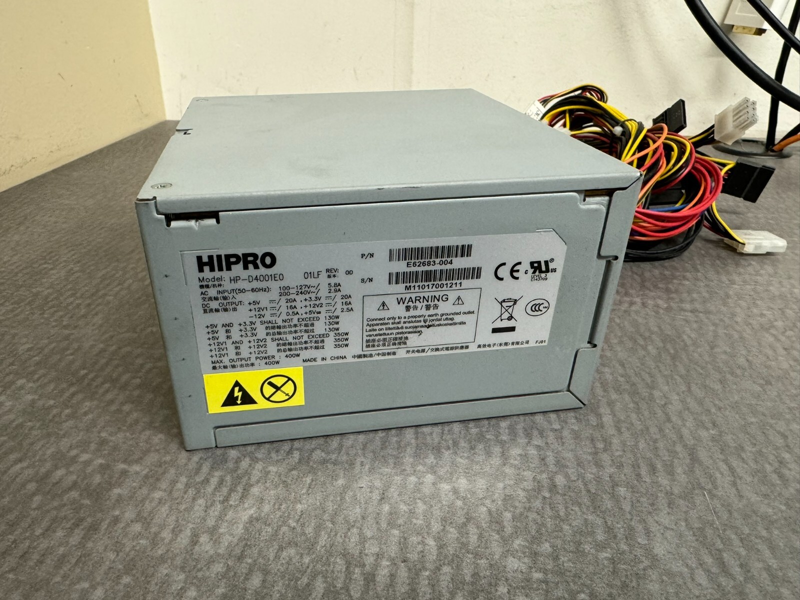 ** 400W ATX Power Supply HIPRO HP-D4001E0 01LF