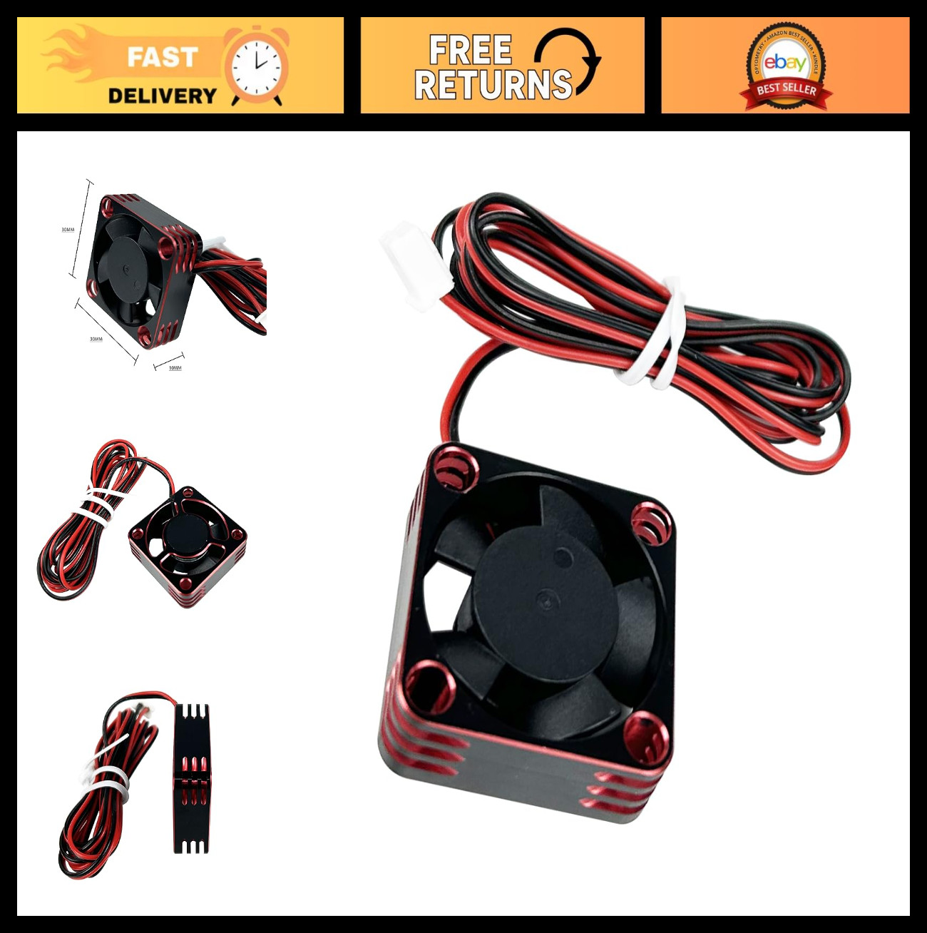«DC 24V Metal 3010 Fan 30x30x10mm Double Ball Bearing for 3D Printer Upgrade»