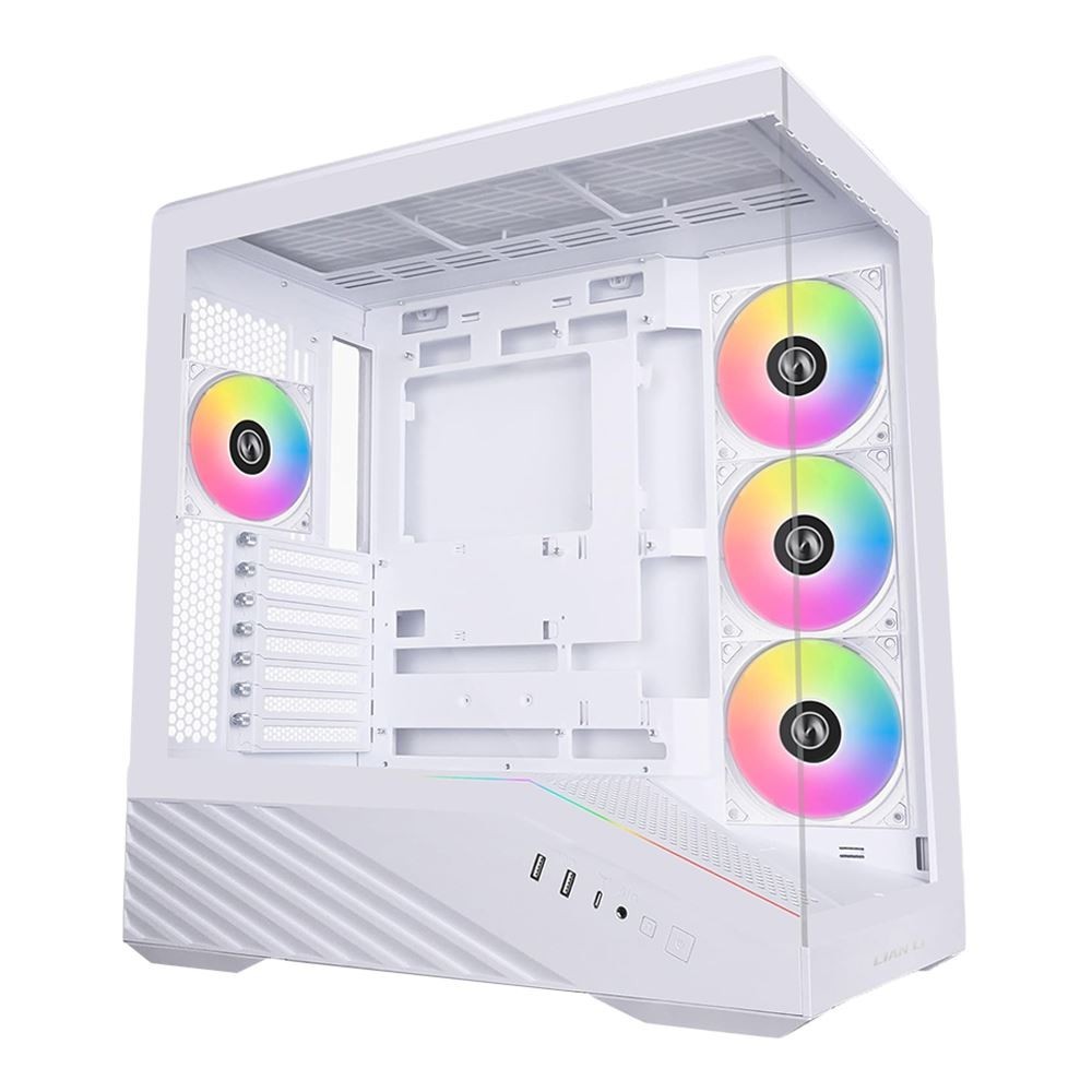 Lian Li Vector V100R RGB Tempered Glass ATX Mid-Tower Computer Case – White