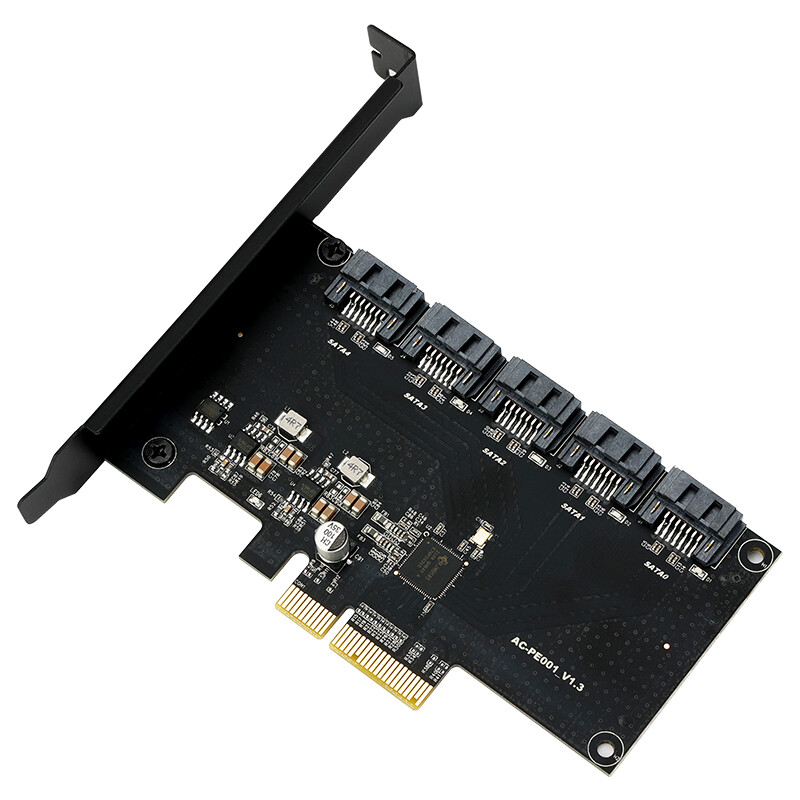 PCI Express PCIE 4X to 5 Ports SATA 3.0 6Gbps Expansion Adapter Card