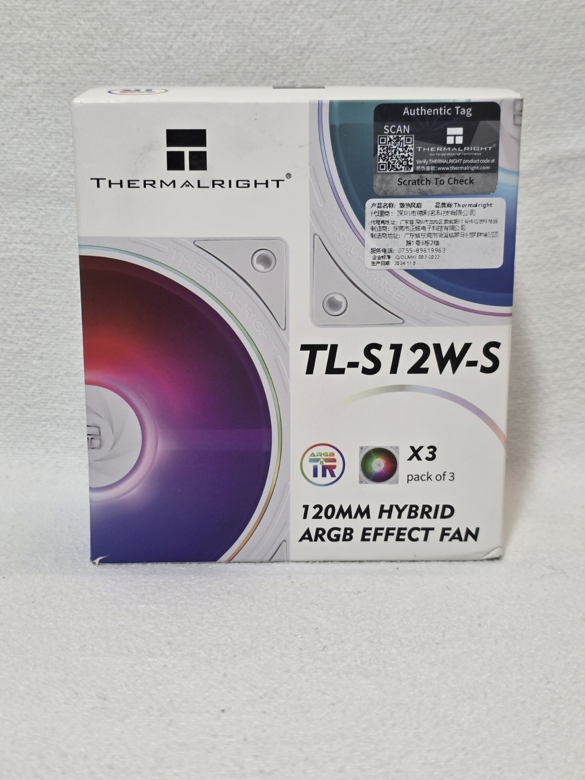 Thermalright TL-S12W-S X3 White A-RGB 120mm PWM Triple Pack