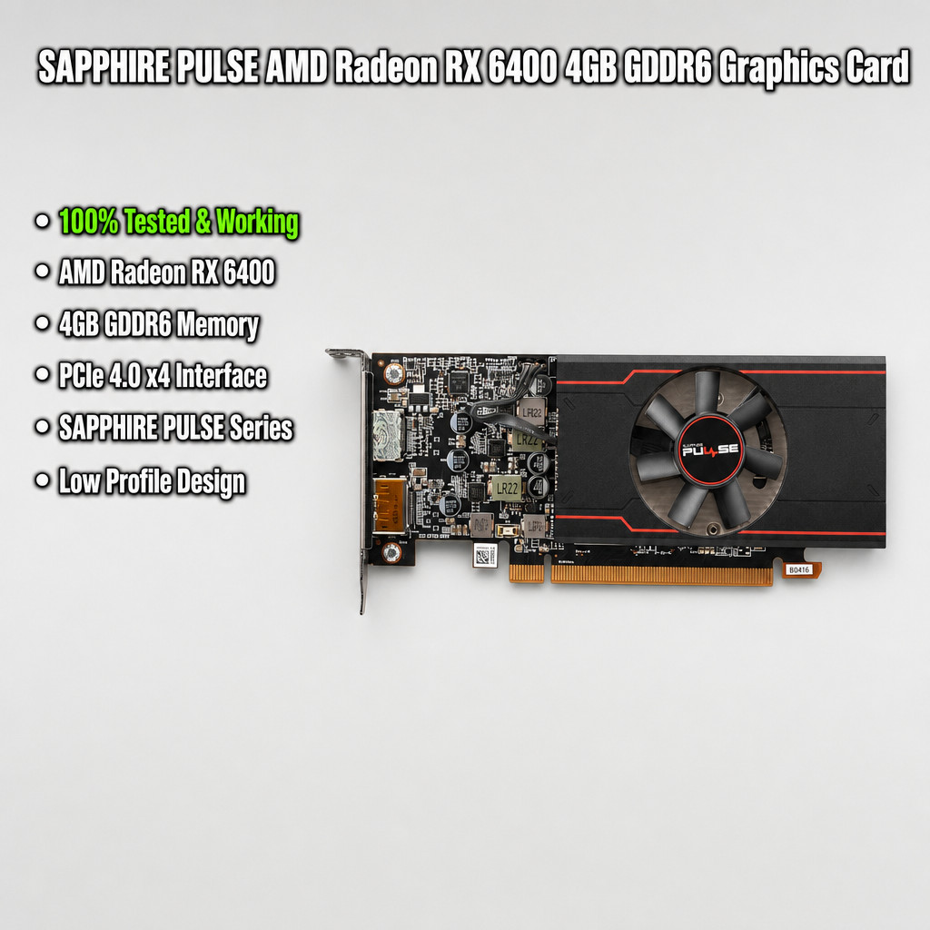 SAPPHIRE PULSE AMD Radeon RX 6400 4GB GDDR6 Graphics Card