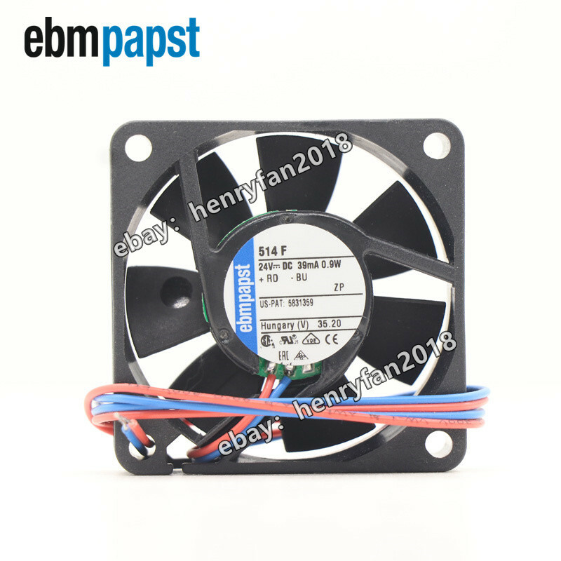Ebmpapst 514F Axial Fan 24V 39mA 0.9W 50*50*15MM 2-wire Pitchmaster Cooling Fan