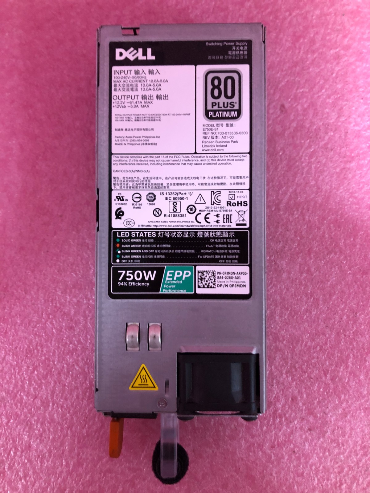 Strong-IT Dell PJMDN 750W POWER SUPPLY R730R740