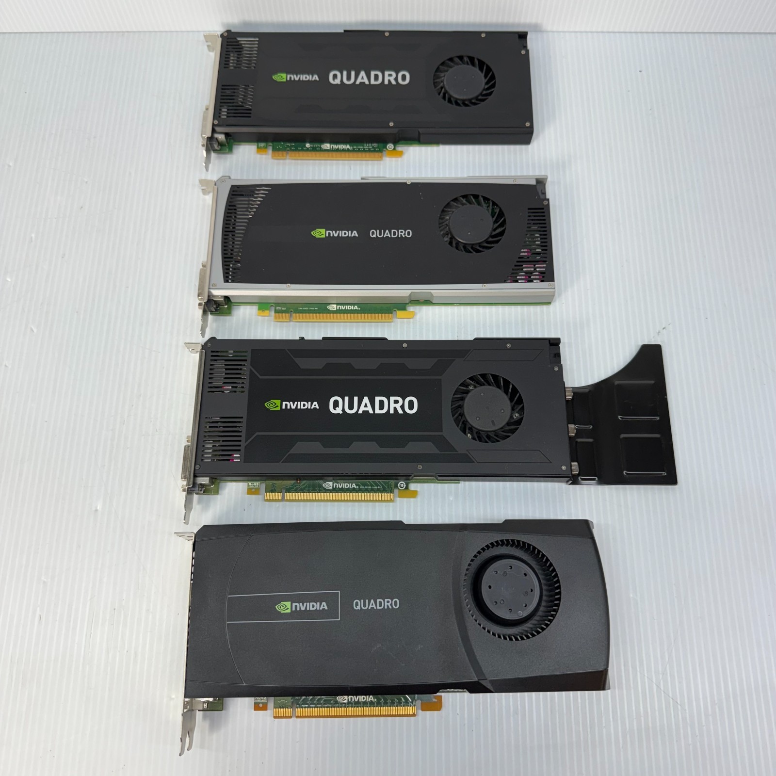 Lot of 4 NVIDIA Quadro 4000, K4000, K4200, 5000 Workstation GPU Video Cards Used
