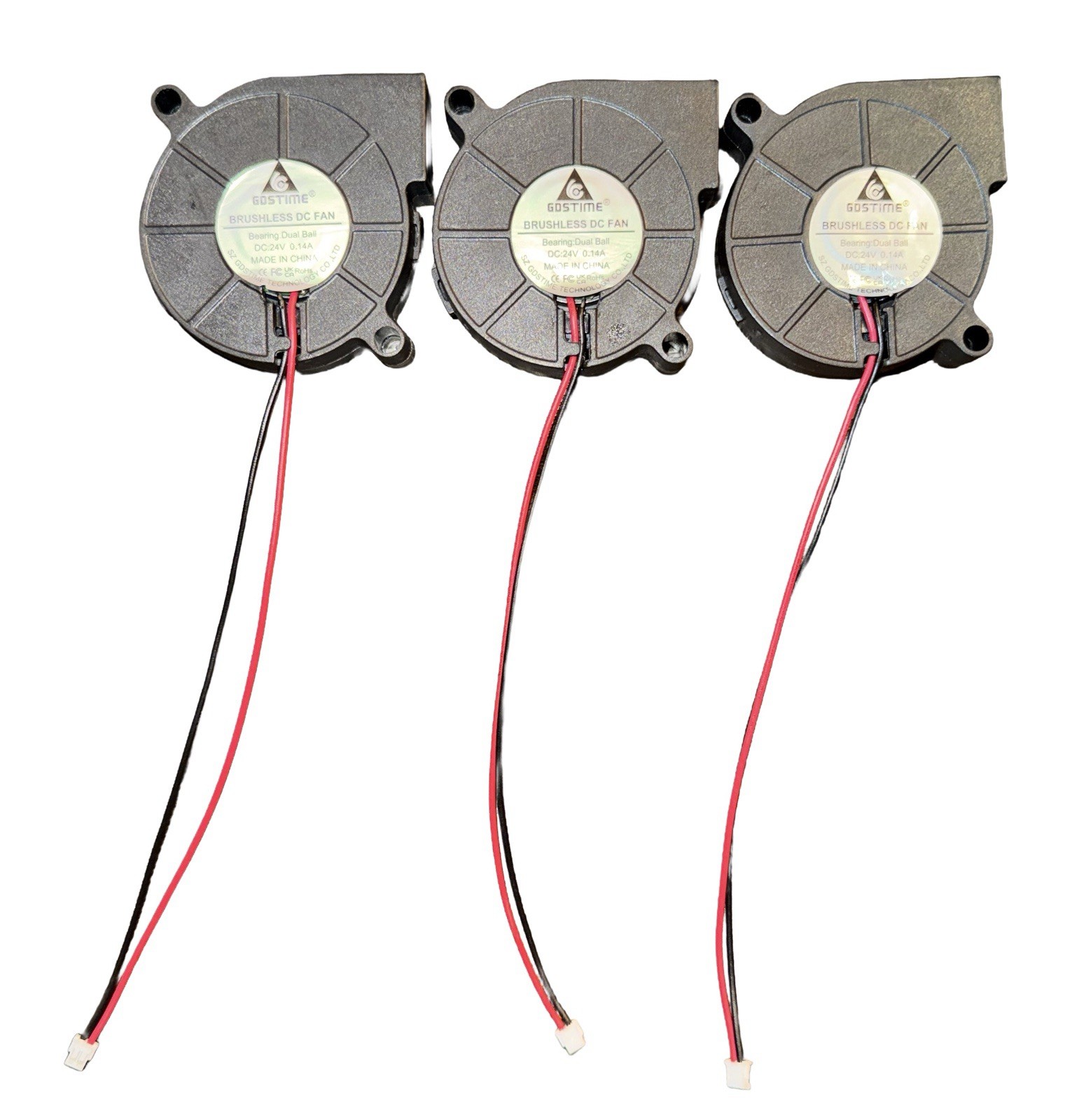 Neptune 4 Max/Plus 5015 Fan Kit (3) Gdstime 8500RPM Dual Ball Wired JST 1.5 24V