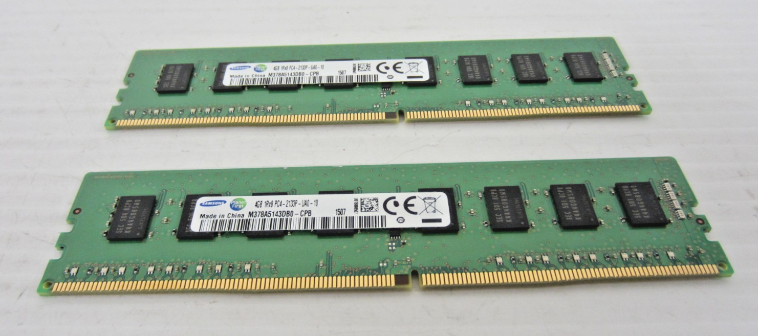 SAMSUNG 8GB (2x 4GB) 1Rx8 PC4-2133P-UAO-10 M378A5143DB0-CPB