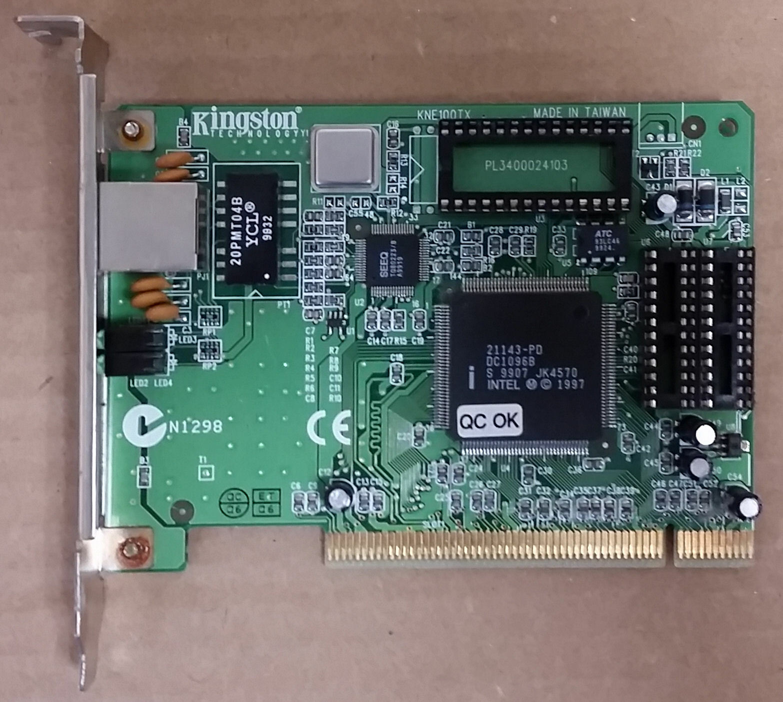 Kingston KNE100TX Ethernet Card, 9920317-001.A00, Refurbished