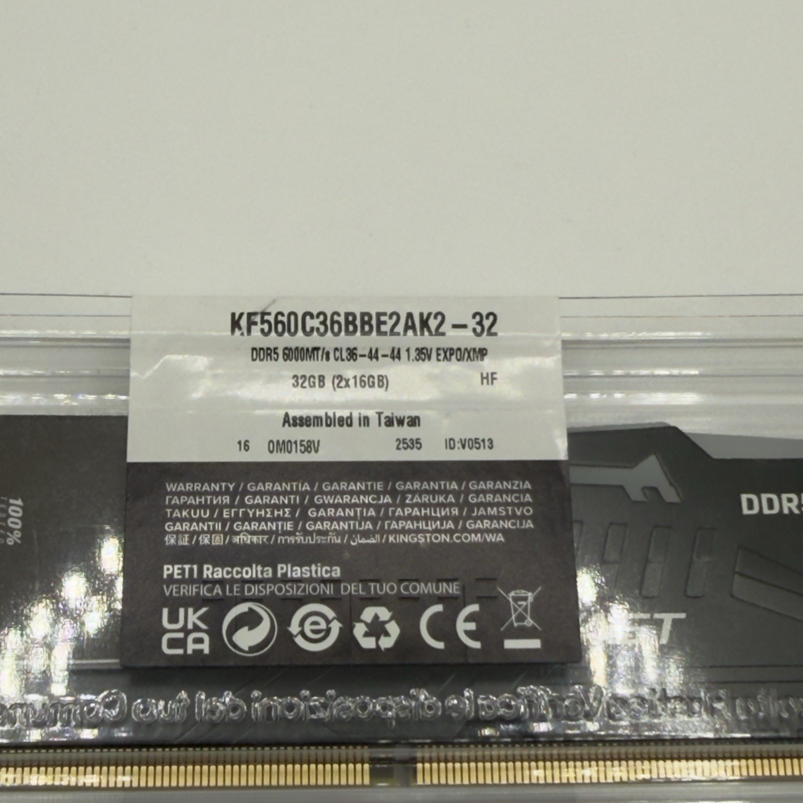 Kingston FURY BEAST 32GB (2x16GB) DDR5 6000MT CL36 EXPO XMP KF560C36BBE2AK2 – 32