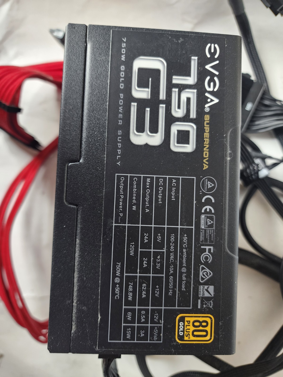 EVGA SuperNOVA 750 G3 750W 80+ Gold Fully Modular PSU w/ Some Cables READ