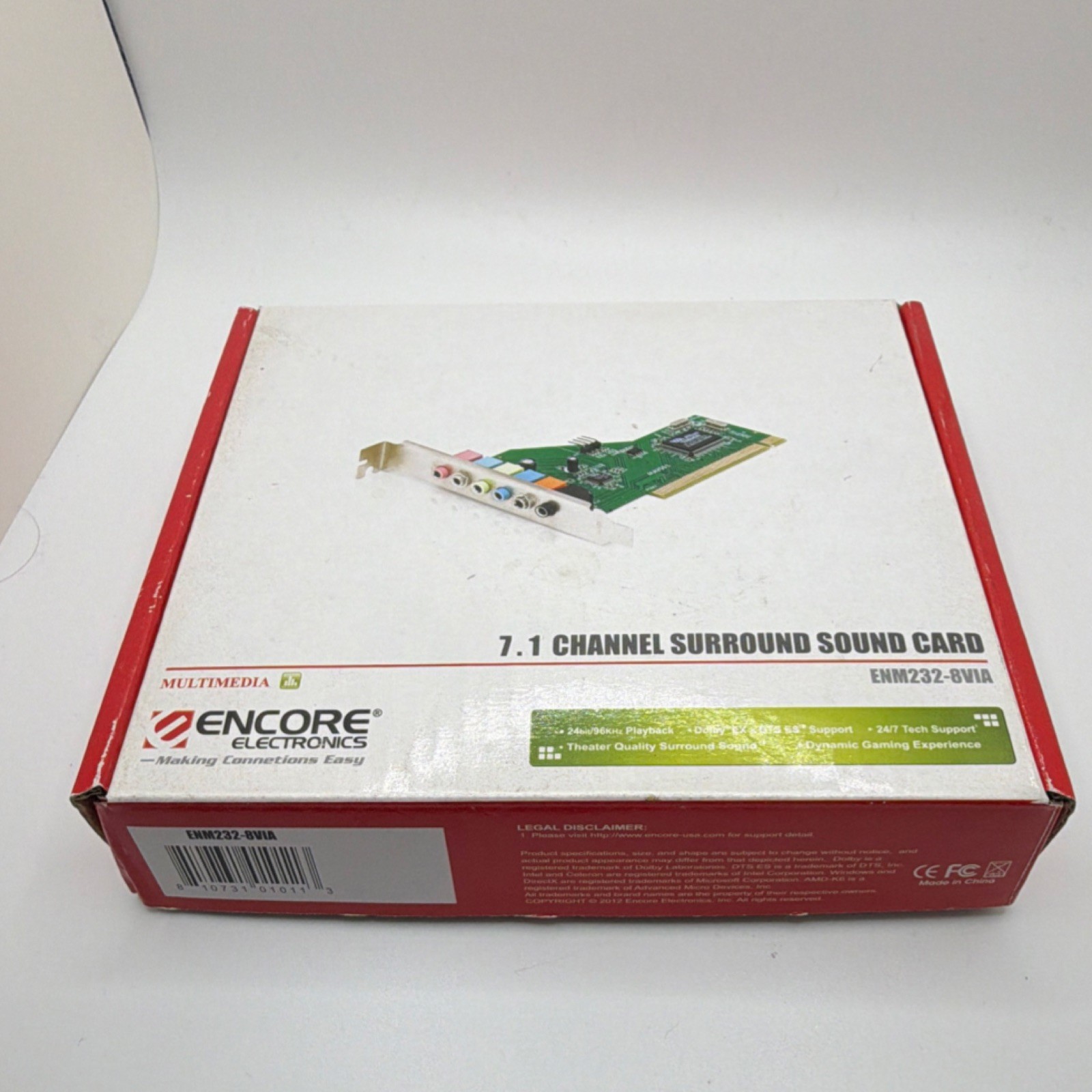 Encore Electronics ENM232-8VIA 7.1Channel PCI Sound Card 3.5mm In/Out NewOpenBox