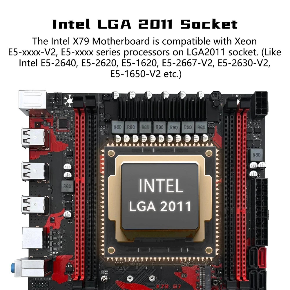 X79 S7 Gaming Motherboard LGA 2011 for Intel Xeon E5 E7, Core I7 Series CPUs,…
