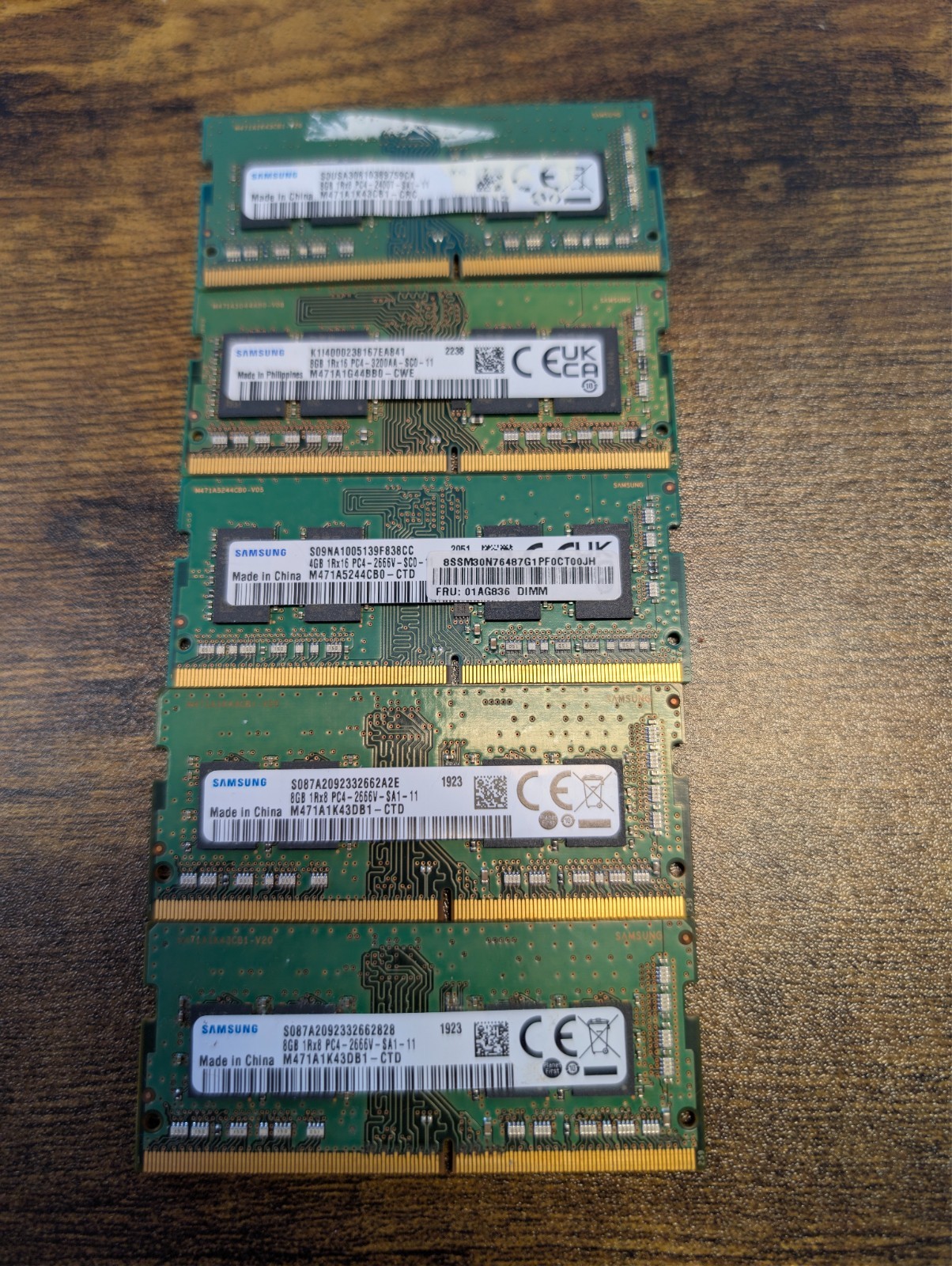 (5) Samsung 8GB PC4-21300 (DDR4-2666) Memory (M471A1K43CB1CTD)