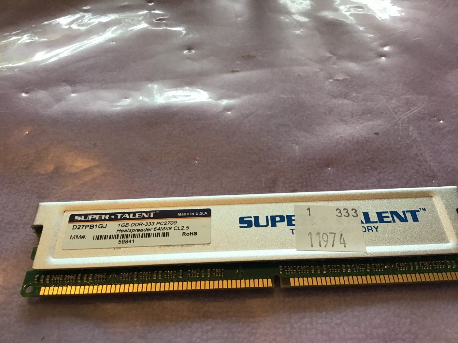Super Talent D27PB1GJ PC2700 1GB 333Mhz DDR333 2Bank 64Mx8 CL2.5