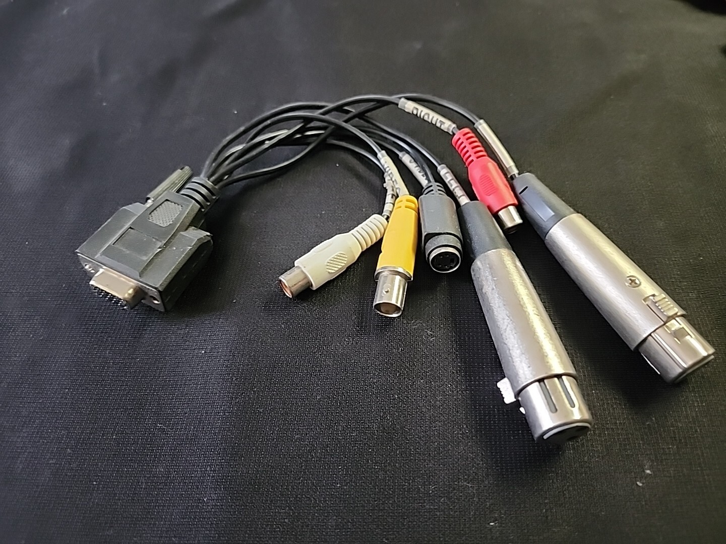 AJA Kona Capture card Breakout Cable Composite/Component/RCA/XLR one end Missing