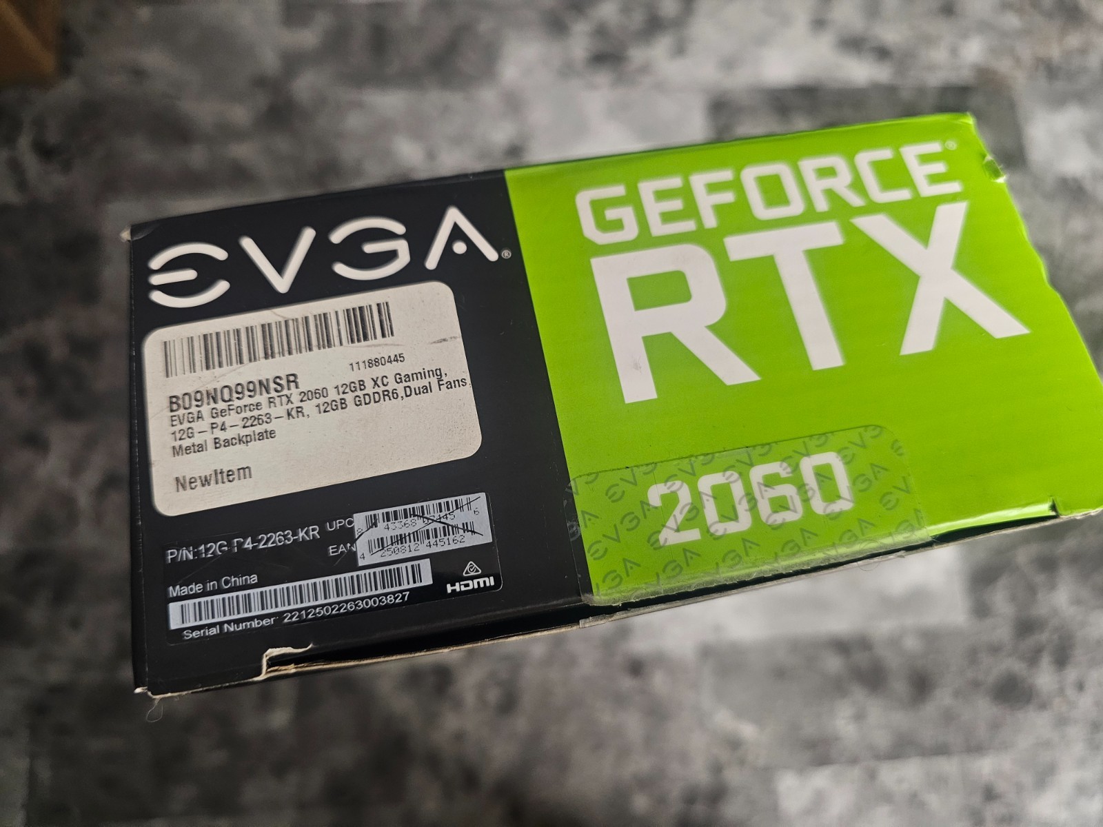 EVGA GeForce RTX 2060 12GB XC Gaming 12G-P4-2263-KR GDDR6 Dual Fans Metal Plate