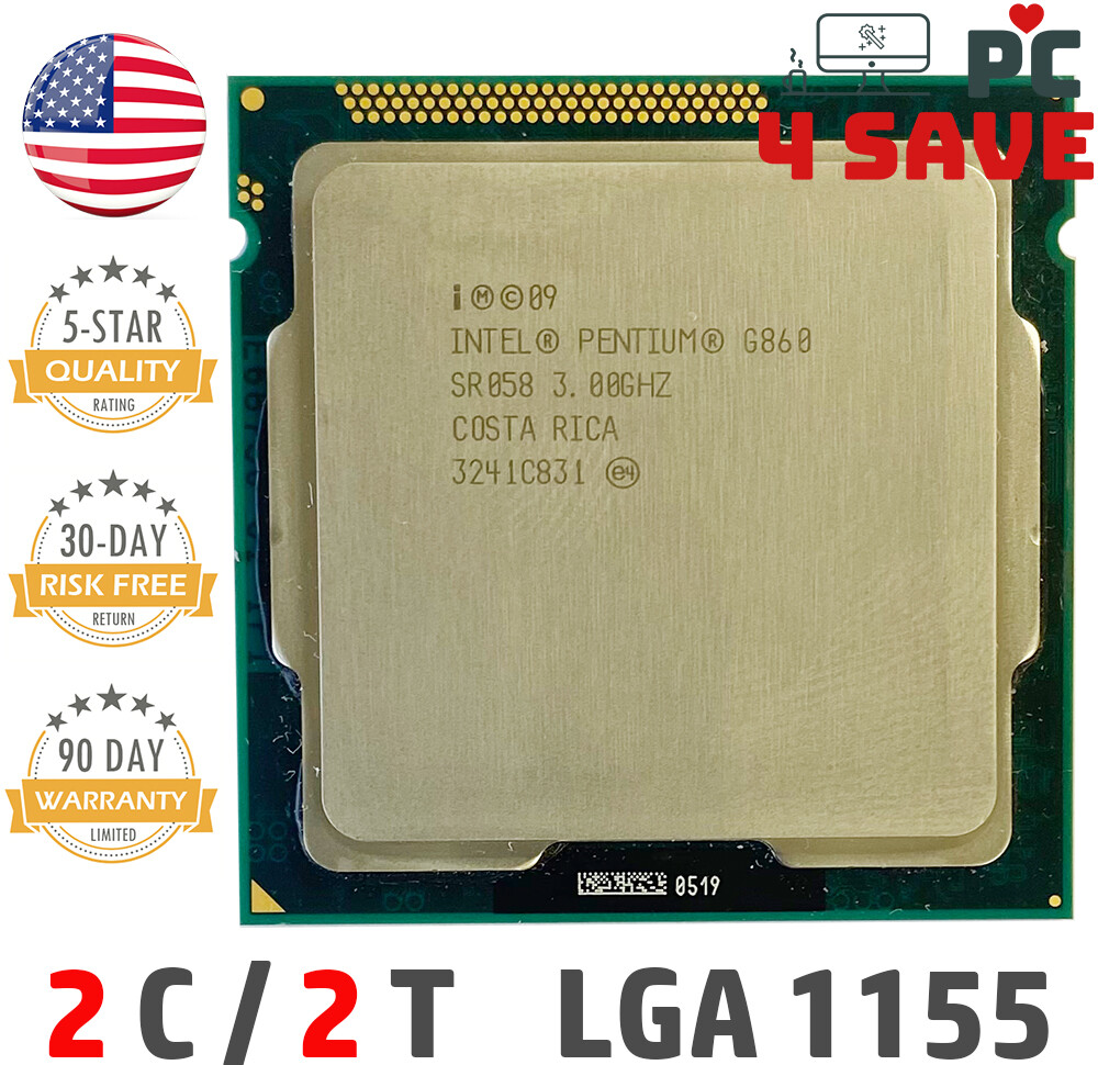 Intel Pentium Dual-Core G860 SR058 3.00GHz 3MB LGA 1155 Desktop CPU Coin Mining