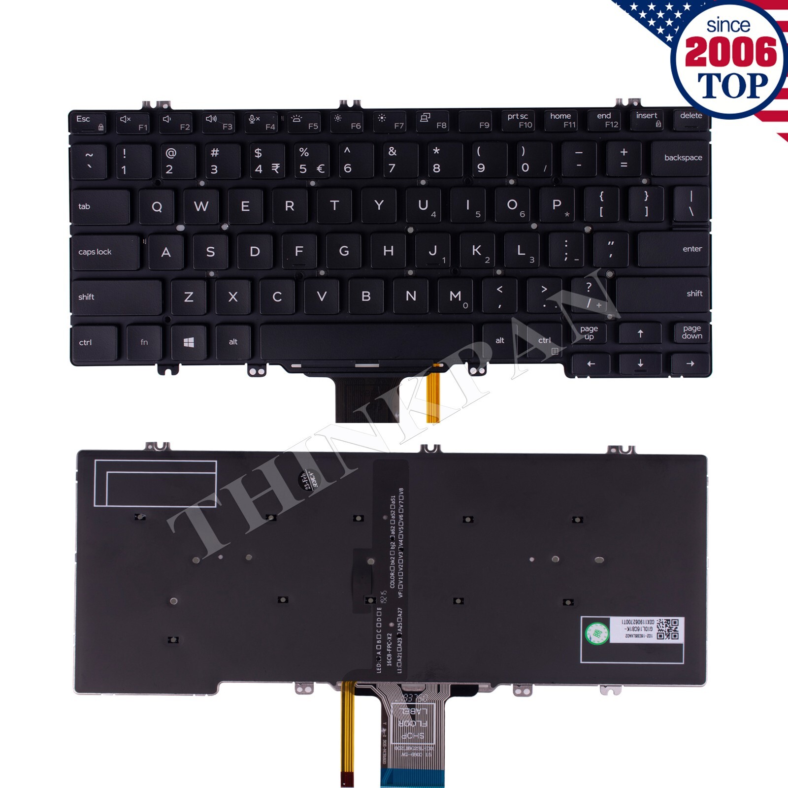 New US Backlit Keyboard for Dell Latitude 7300/5300 2-in-1 2RDRV 5GJY7