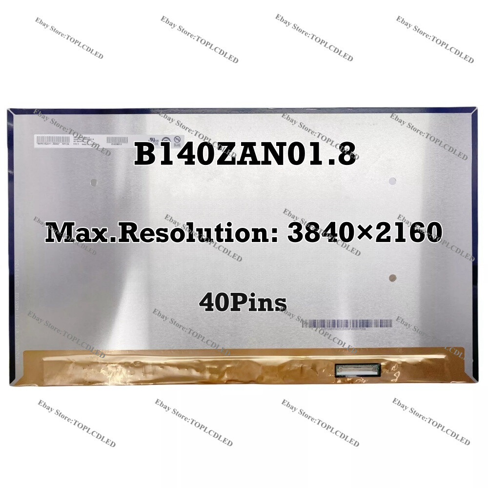 LCD Screen B140ZAN01.8 14.0″ EDP New 40 Pin UHD 3840×2160 4K 16:9 Digitizer