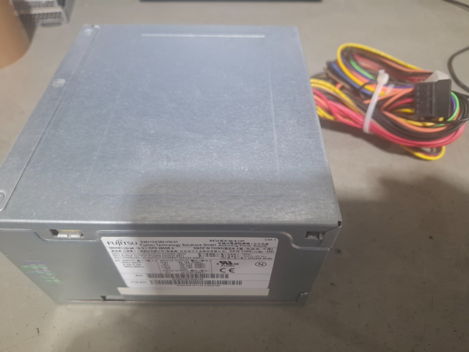 POWER SUPPLY FSC FUJITSU-SIEMENS S26113-E582-V50-01 280WATT DPS-280QB A