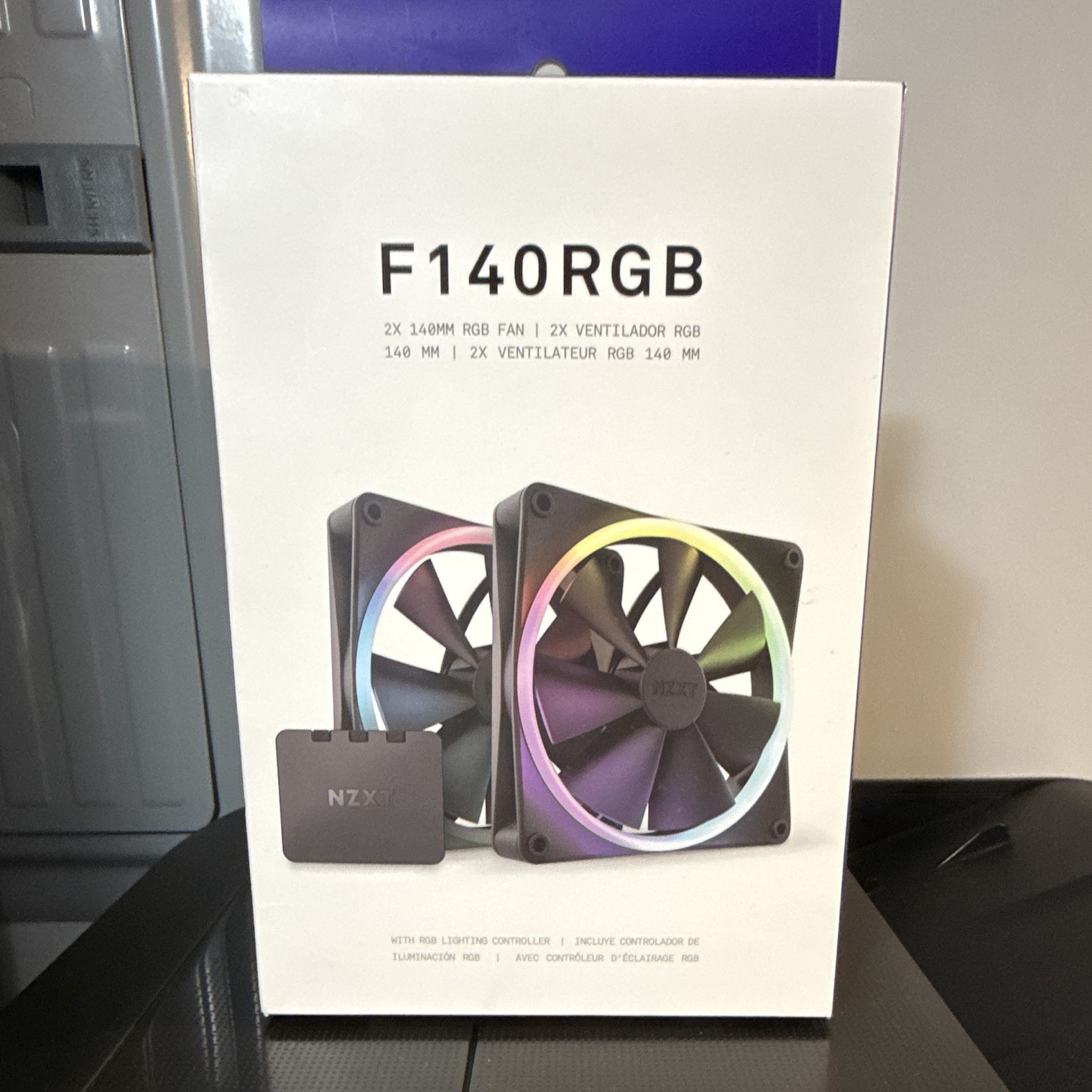 NZXT F140RGB 140mm RGB Case Fan Twin Pack w/ Controller 4-Pin 1800RPM