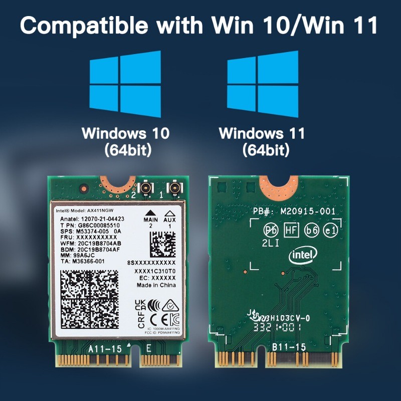 Intel AX411NGW WiFi 6E M.2 CNVIO2 Bluetooth 5.3 Network Card