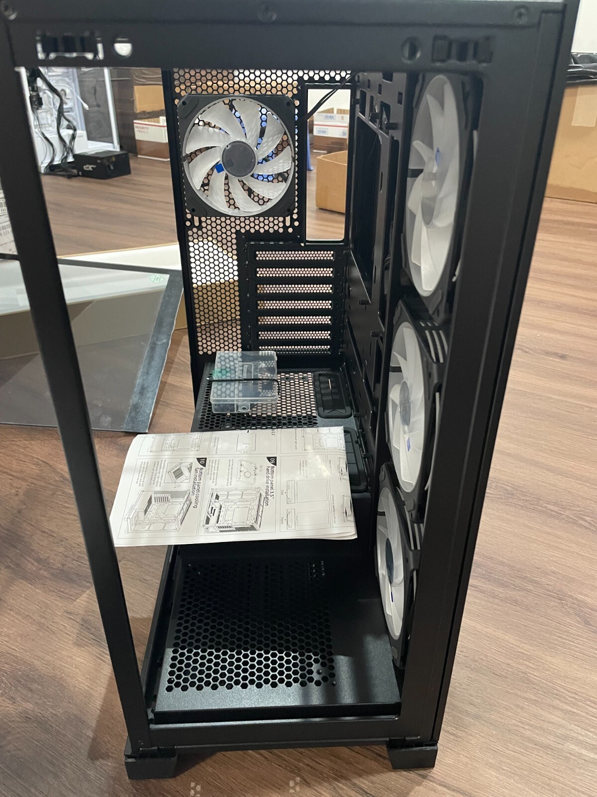 Black Mid Tower Gaming Computer Case 4X Fan Pre-Installed SIZE:9 x 18 x 20 #53B