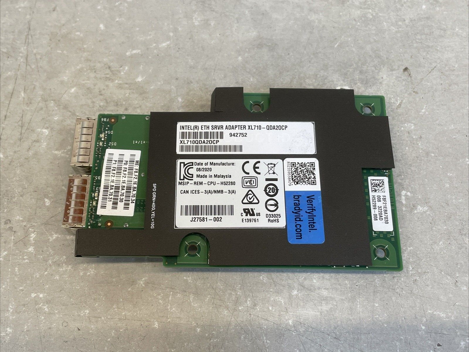 Intel XL710-QDA20CP – Dual Port 40Gb QSFP+ Ethernet Network Adapter