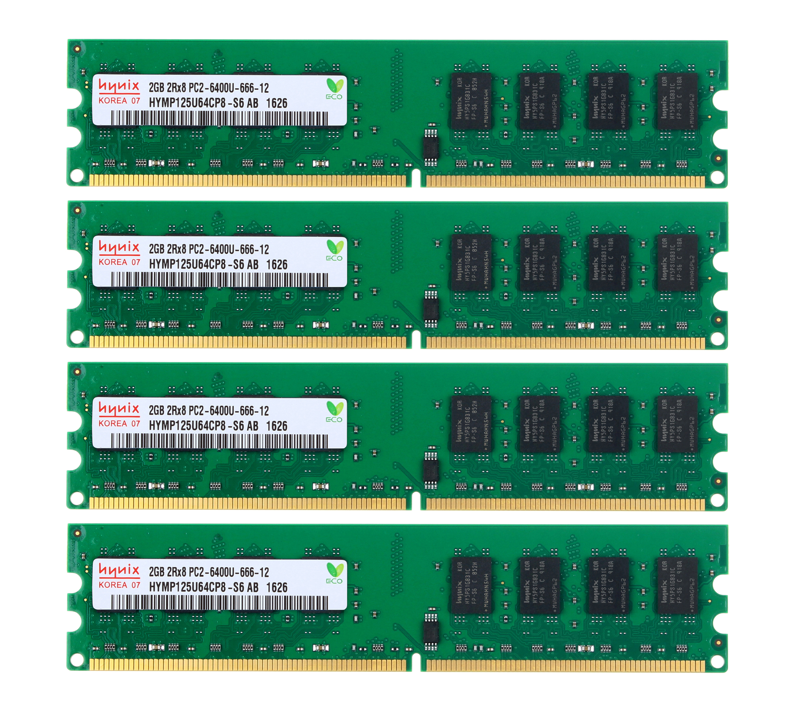 8GB 4X 2GB 2G PC2-6400U DDR2 800MHz 2RX8 240pin Desktop DIMM RAM Memory CL6 DD