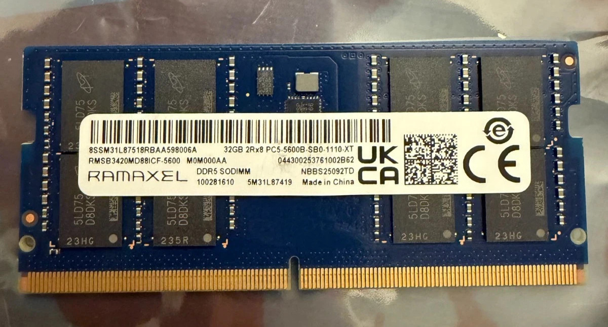 RAMAXEL 32GB (1X32GB) DDR5-5600 SODIMM LAPTOP MEMORY RAM PC5-44800 -Fully Tested