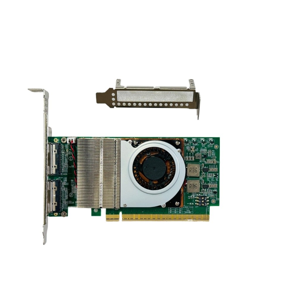 External PCI Express 5.0 x16 To Two MCIO X16 X8 SFF-TA-1016 8i Retimer Adapter