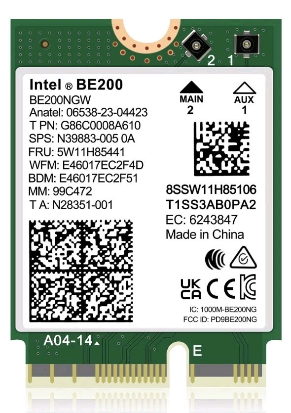 Wifi 7 Wireless Card Intel Be200 Ngw Bluetooth 5.4 5800mbps M.2/ngff Network Sup