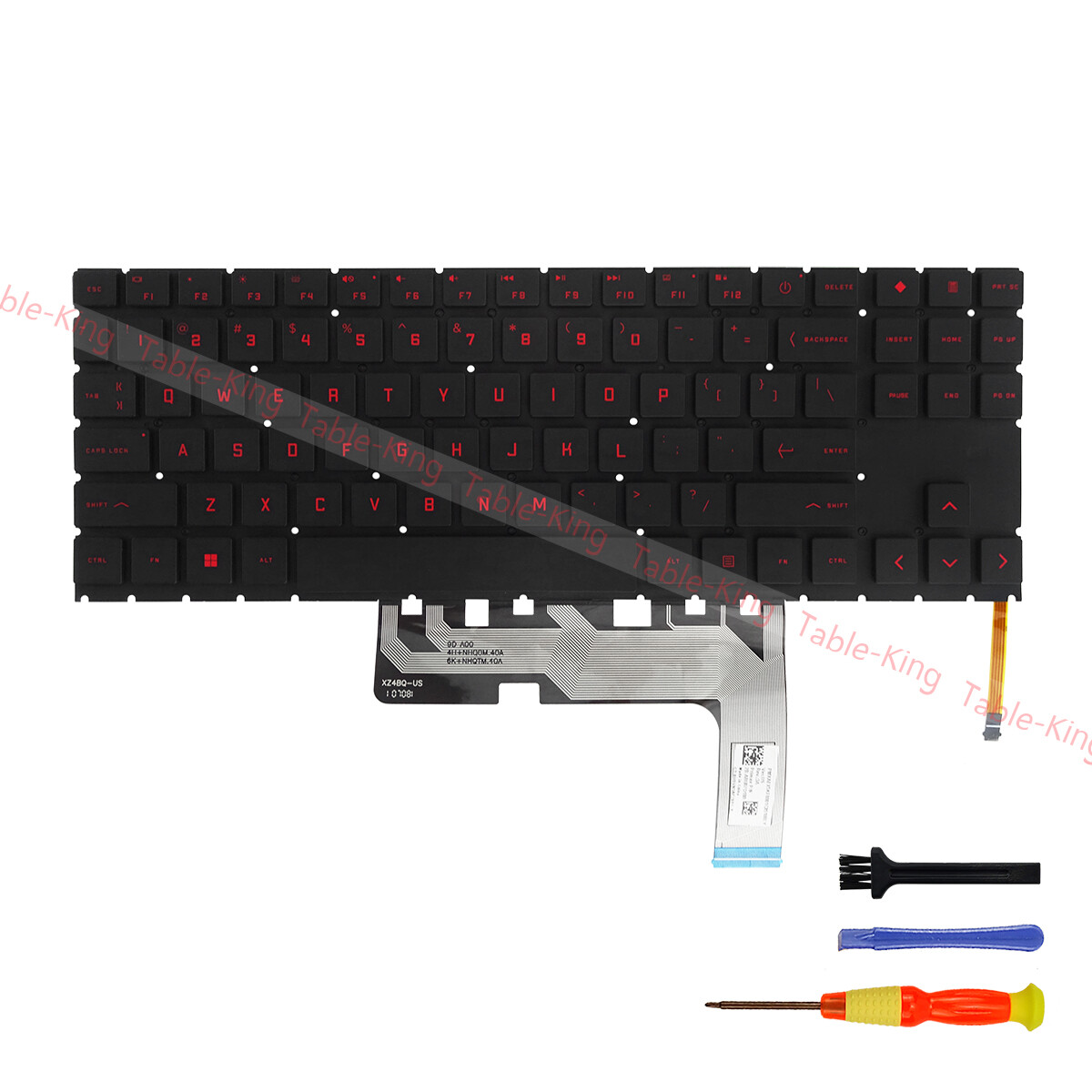 Black&Red US Backlit Keyboard for HP Omen 15-EK 15-EK0020CA Version 2
