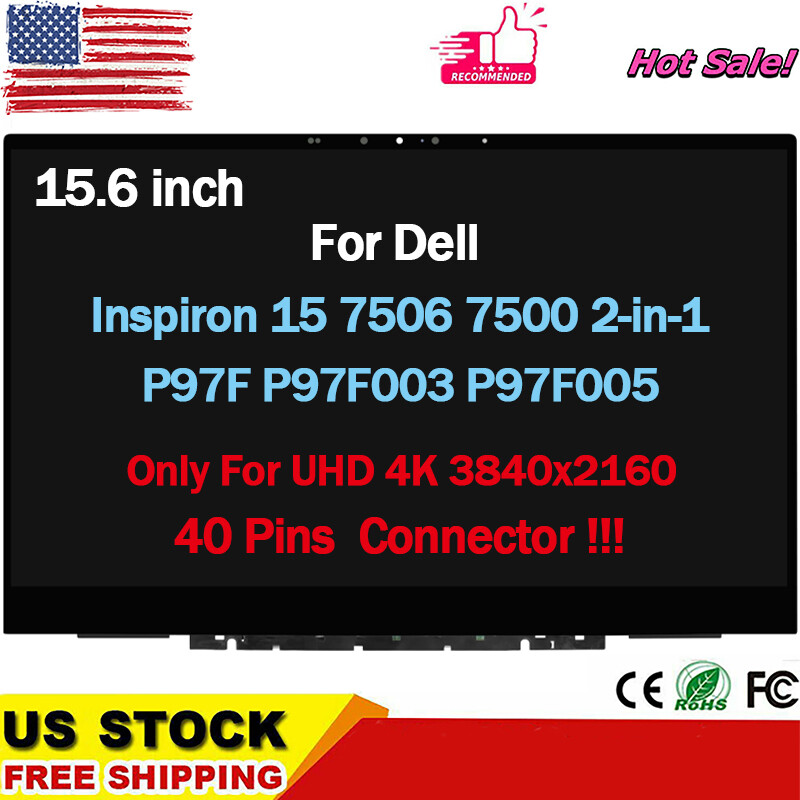 For Dell Inspiron 15 7506 2-in-1 P97F UHD 3840*2160 LCD Touch Screen Assembly US