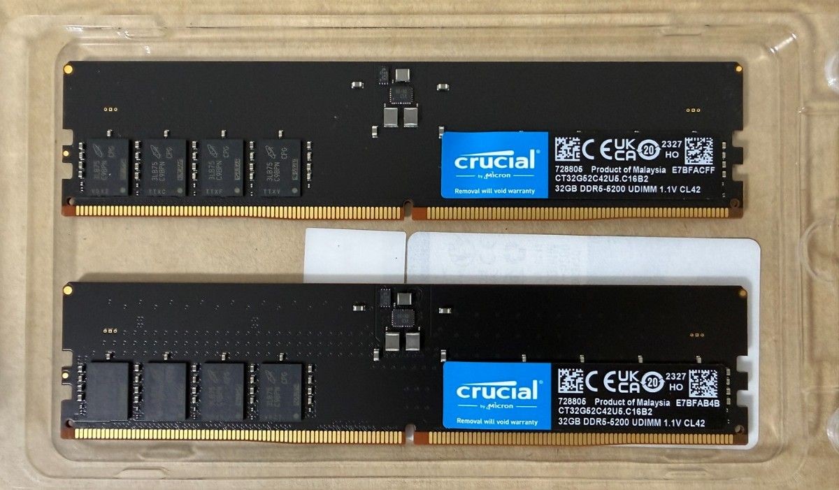 Crucial CT2K32G52C42U5 DDR5-5200 64GB (32GBx2) Desktop Memory RAM Tested