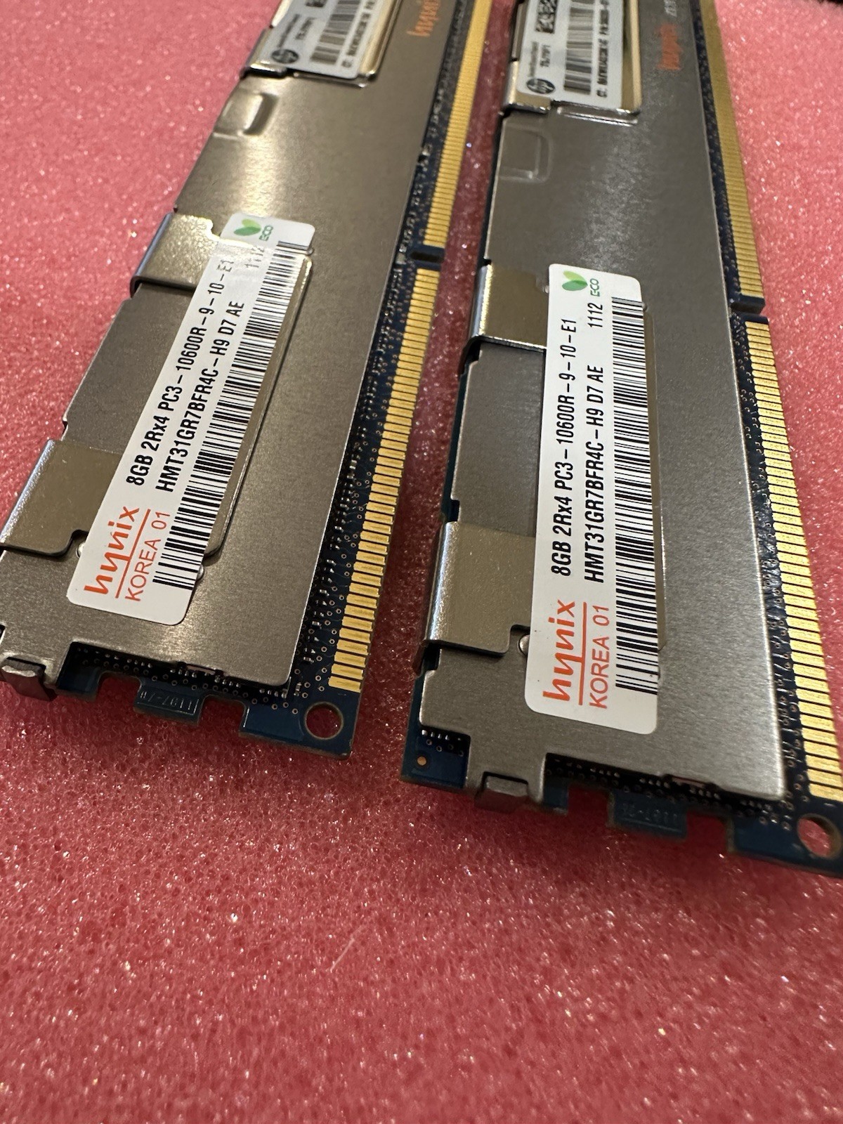 16GB Lot of 2x Dell 8GB 2Rx4 PC3L-10600R RDIMM RAM ECC Memory Server Hynix LV