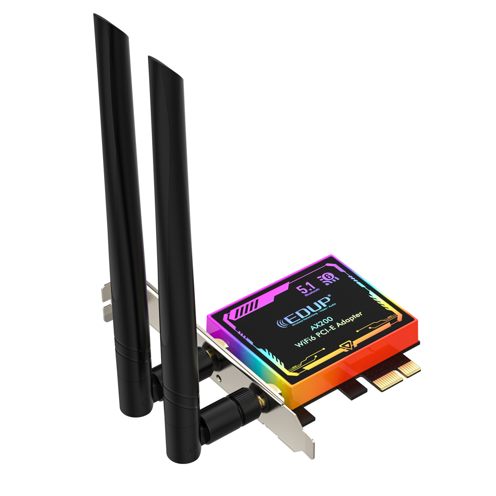 AX200 Wireless Adapter Desktop PC PCIe Network Card AX WiFi 6 Bluetooth Antenna