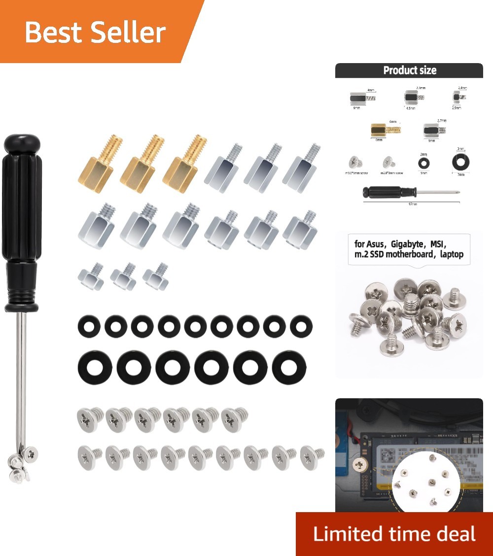 Alloy Steel M.2 Mounting Screws Set – 46PCS with Magnetic Tool for DIY Projects
