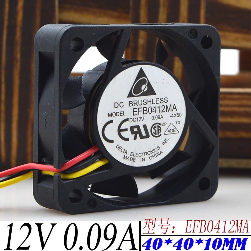 Delta EFB0412MA 4010 DC12V 0.09A 4CM 3-Wire Silent Cooling Fan