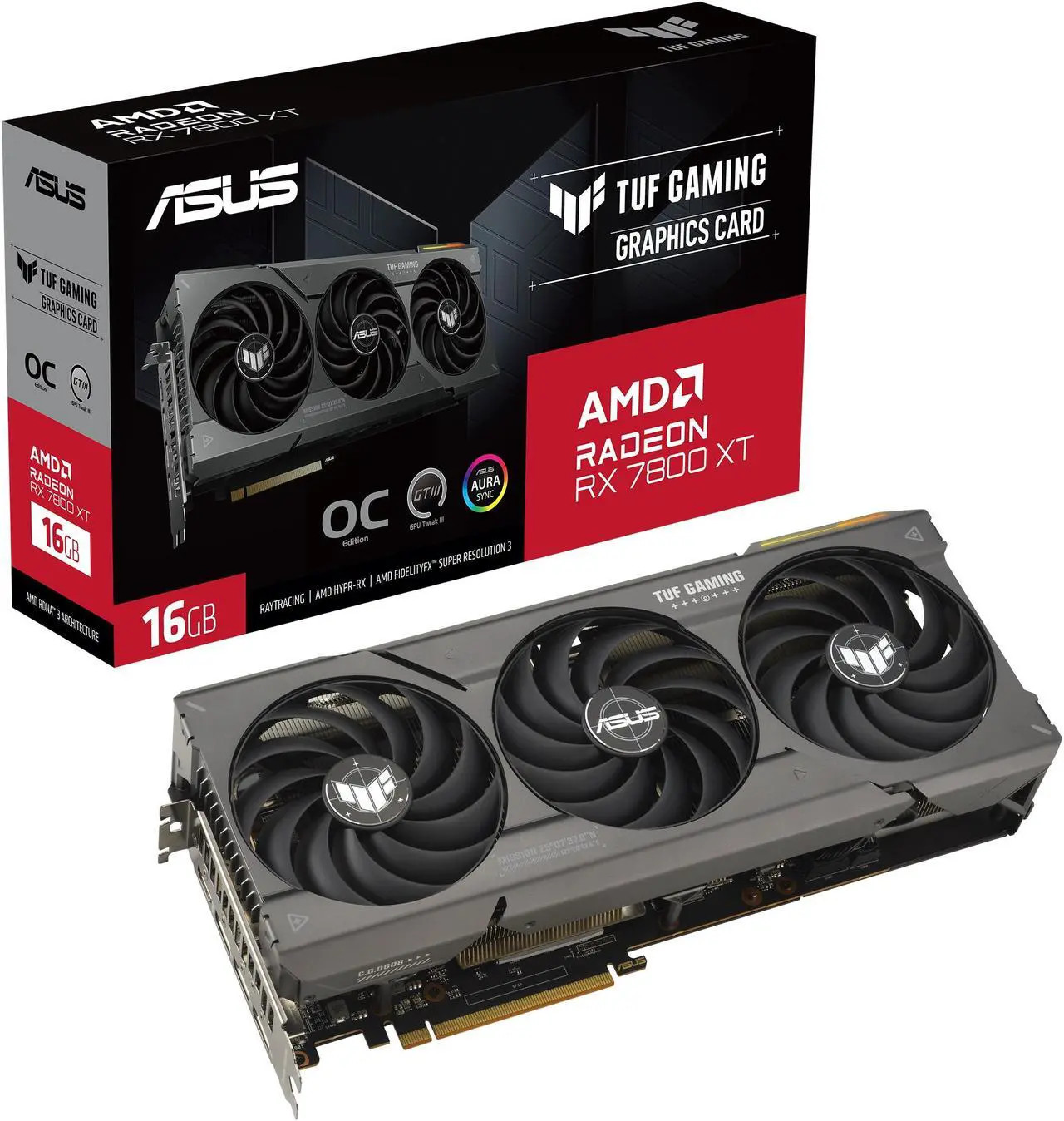 (Factory Refurbished) ASUS RX 7800 XT OC TUF-RX7800XT-O16G-GAMING Video Card