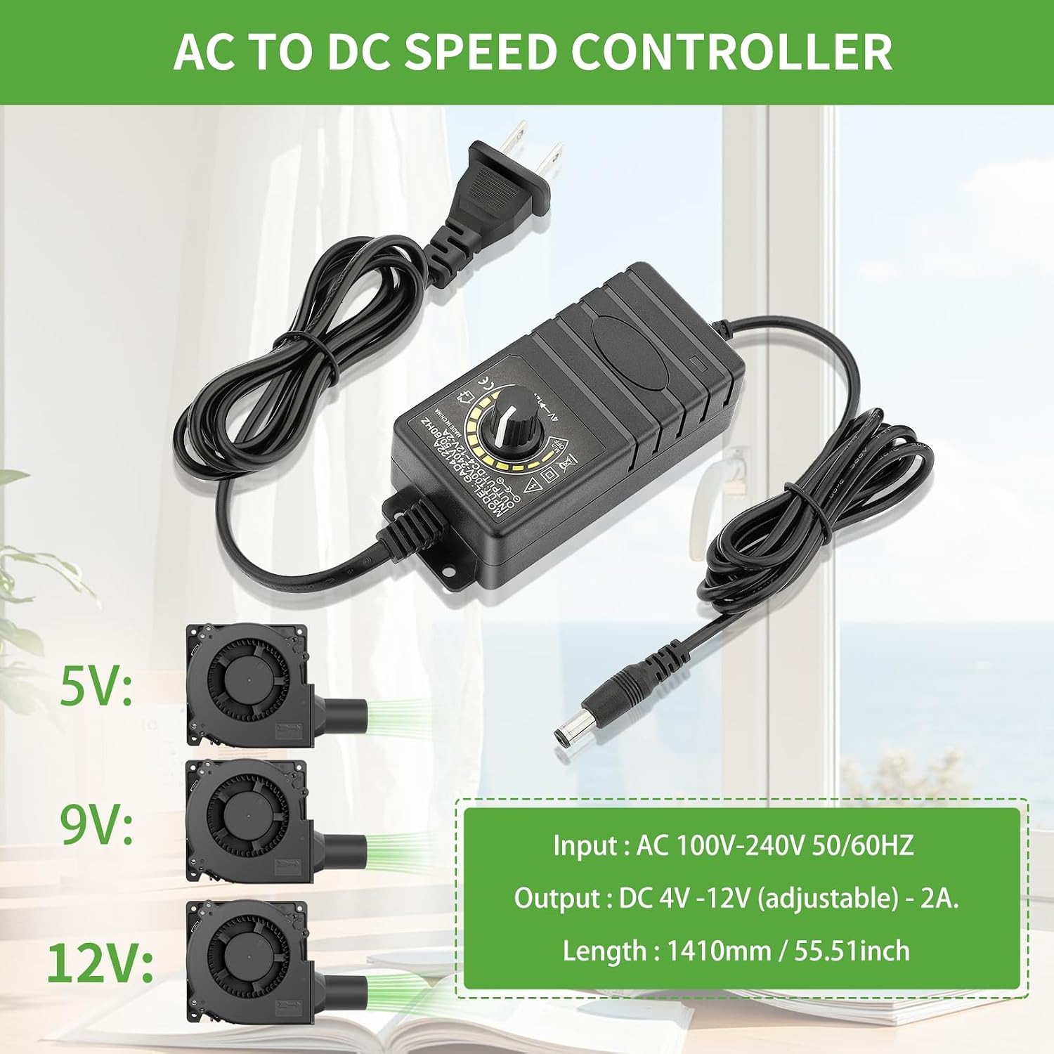 120Mm X 32Mm Small BBQ 12V Electric Blower Fan with Controller for Squirrel Cage