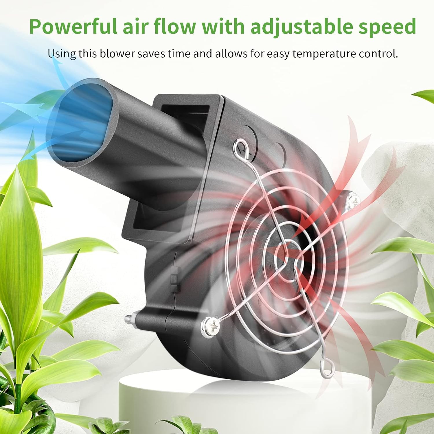97Mm X 33Mm BBQ Blower Fan 12V with 120V – 240V AC Plug Variable Speed