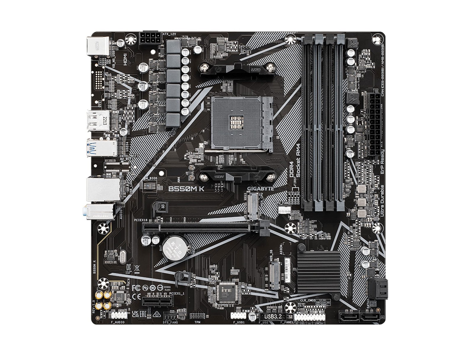 B550M K AMD AM4 Micro-ATX Motherboard, Supports Ryzen 5000/4000/3000 Series P…