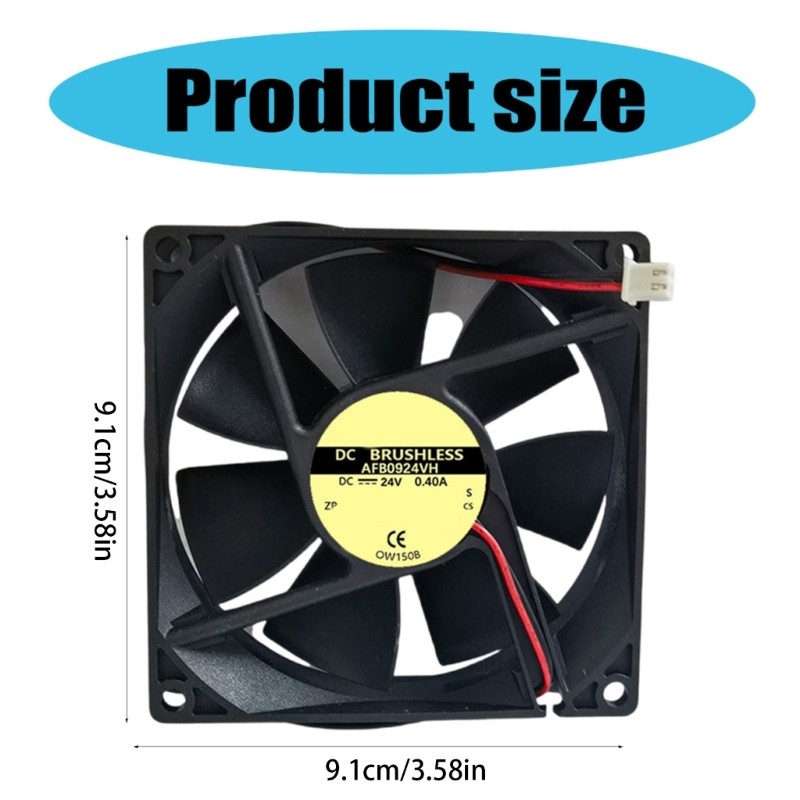 9025 90mmx25mm Computer PC Case Fan 24V 0.4A 3500RPM 81.47CFM Brushless Coolers