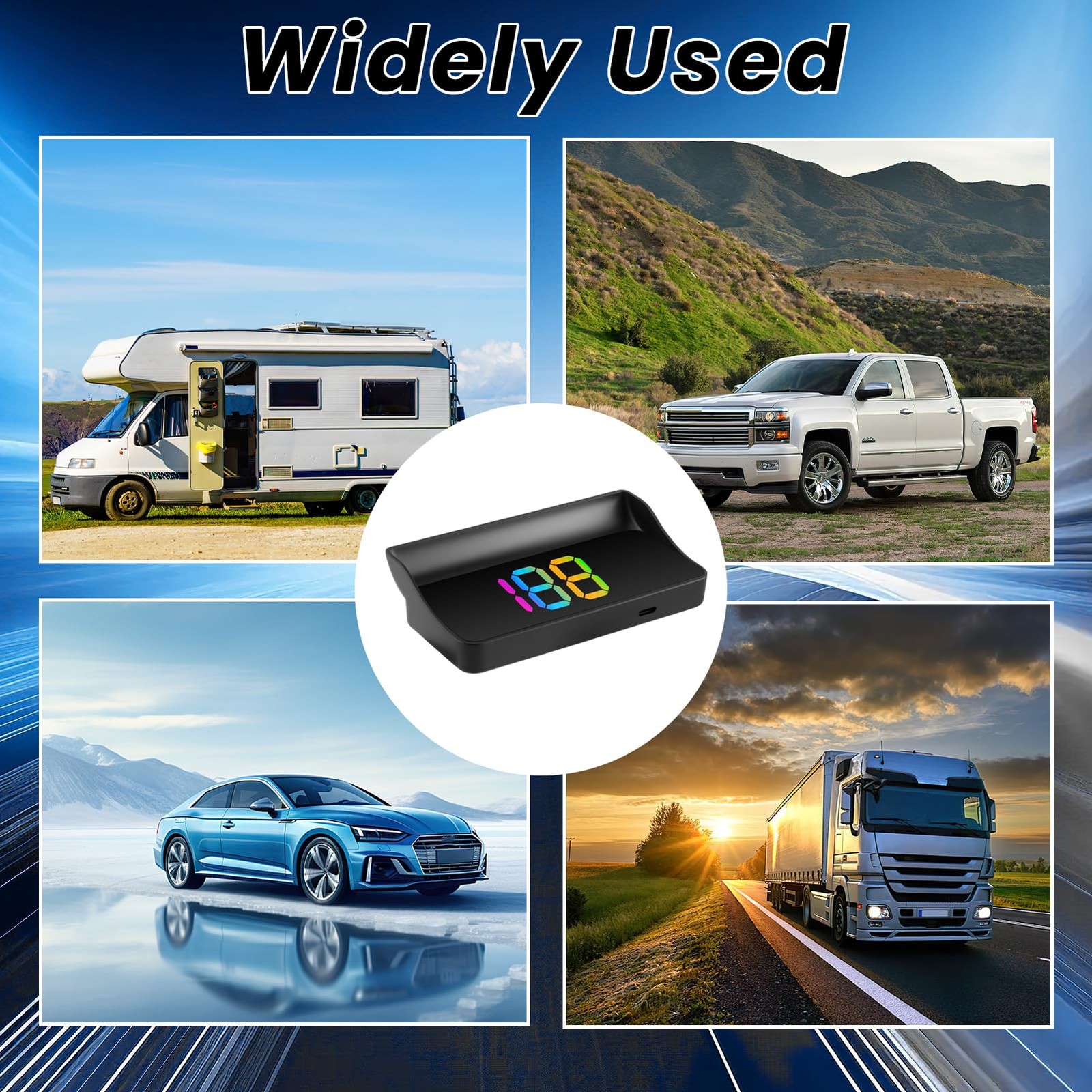 GUGUMO Heads Up Display for Cars, Universal MPH GPS Digital Speedometer with …