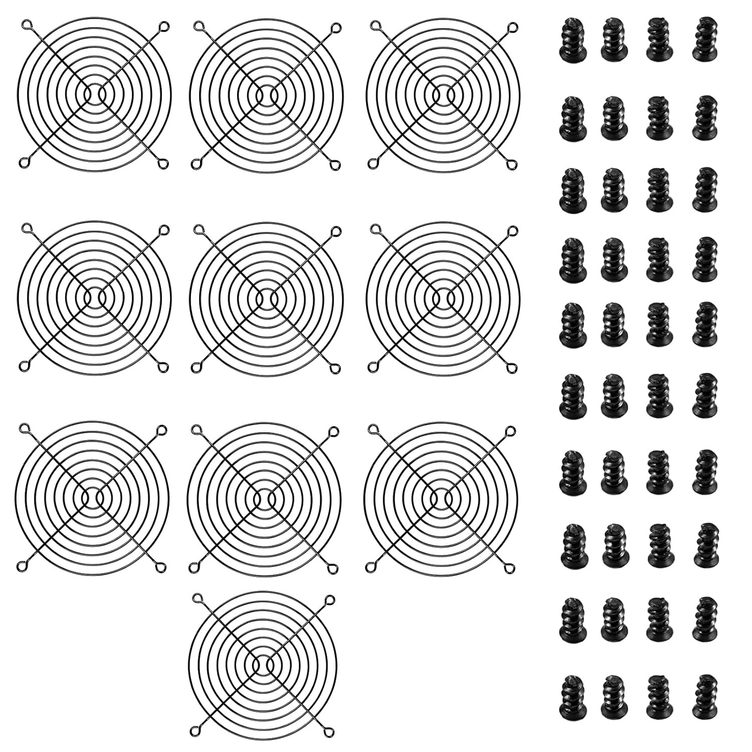 10Pack 120Mm Fan Grill-Black Iron PC Fan Cover Guard with Replacement Screws