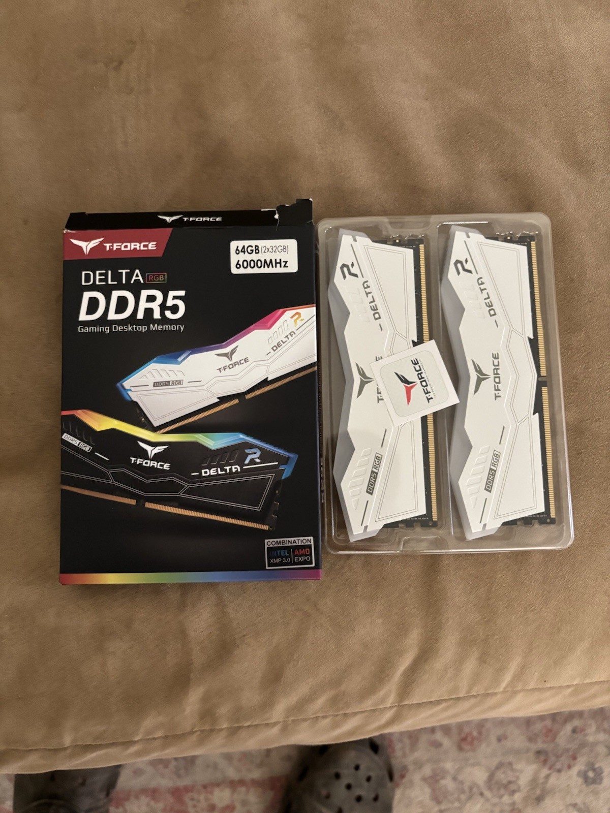 TEAMGROUP T-Force Delta RGB 64GB DDR4 3600MHz RAM (2x32GB) TF4D432G3600HC18JBK
