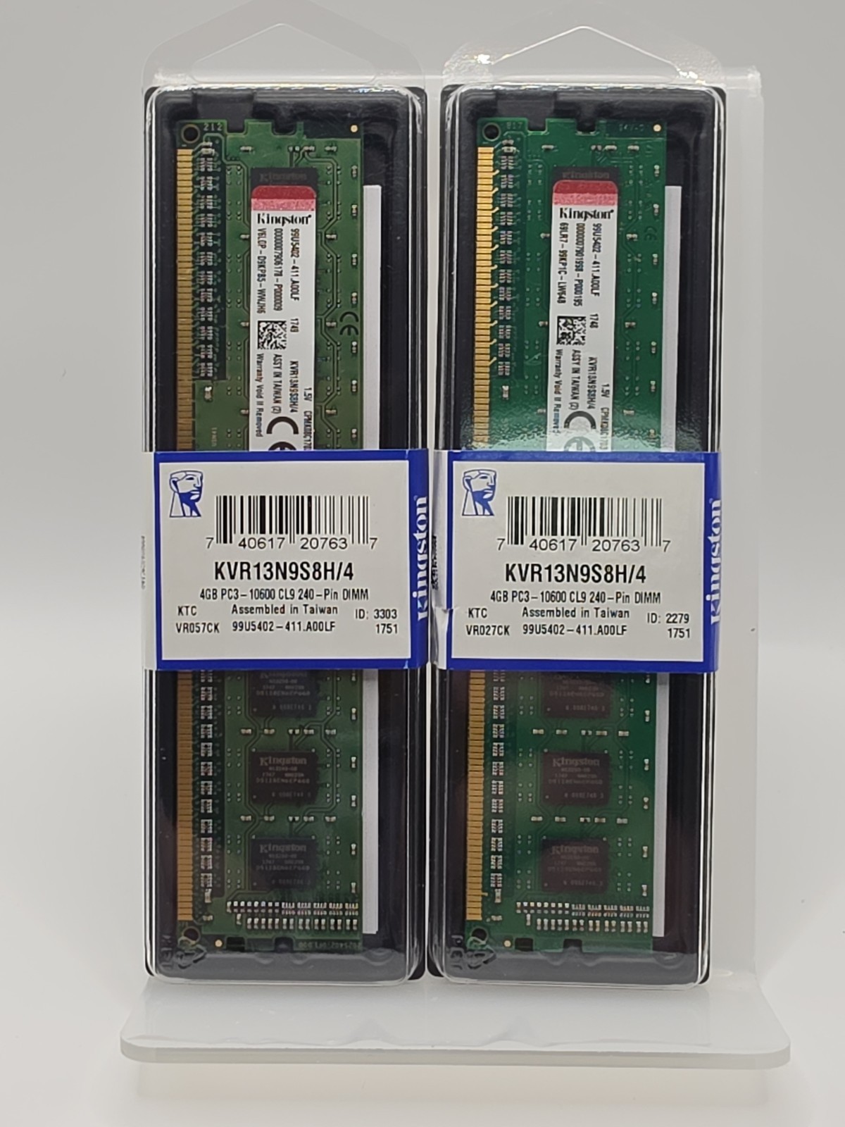 8GB 2x4GB PC3-10600 Kingston KVR13N9S8H/4 DDR3-1333 Desktop Ram Memory Kit DIMM